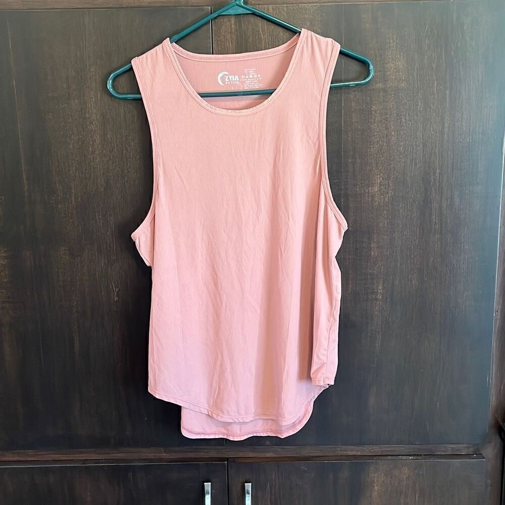 Zyia Active Poppy Pink Premium Ribbed Tank Top Large - Picture 2 of 5